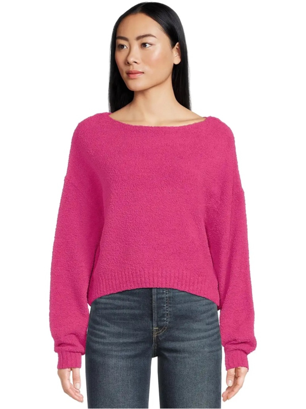 UGG Women's Bubblegum Pink Fuzzy Crewneck Sweater